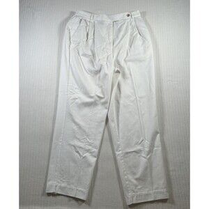 Talbots Women’s White Pants Size 14 Straight Leg Dress Casual Trousers